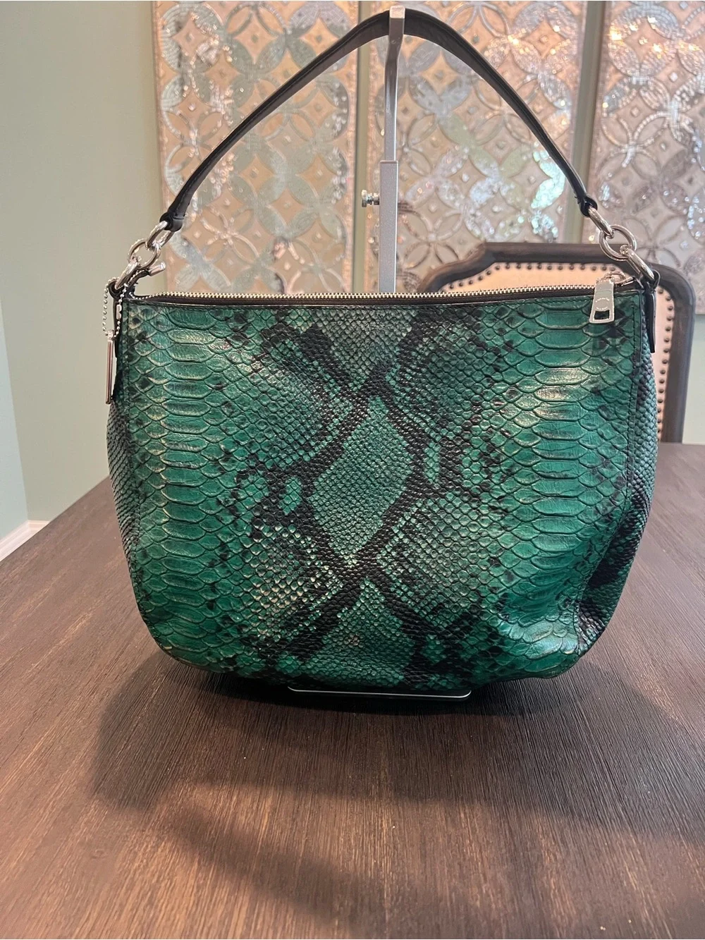 Coach TurnLock Snake Embossed Bag